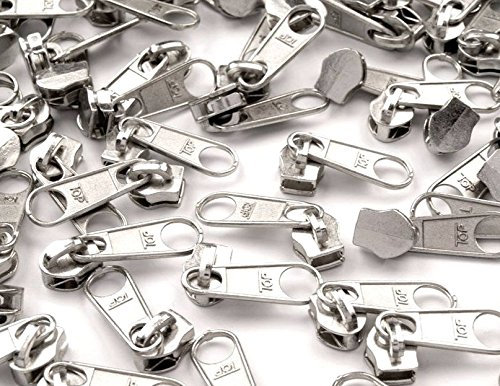 Schnoschi 15 Zipper Silber passend für endlos Reißverschluss mit 5 mm Laufschiene