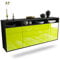 Dekati Sideboard Bellevue hängend (180x77x35cm) Korpus anthrazit matt - Front Hochglanz Grün - Push to Open - Leichtlaufschienen