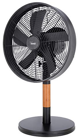 Bimar VTM310 Ventilador de Mesa en Madera y Metal 35W, Hélice Ø 30cm con 5 Palas en Aluminio, Panel de Control con Perilla, Ventilador Silencioso de 3 Velocidades, Ajustable Derecha Izquierda