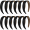 Satin Stirnbänder Band Haarbänder für Frauen und Mädchen 1,2 Zoll Schwarz Rutschfeste Stirnband DIY Haarschmuck 12er Pack