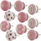 10 X SET Weiß Rosa Möbelknöpfe 40mm Knauf f Gewinde Keramik und Edelstahl metrisch M3