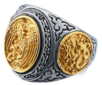 CHABER Neuer Goldfarbener Mode-phönix-Ring, Der Schmuck Für Den Mann Schnitzt. Einzigartiger Schmuck