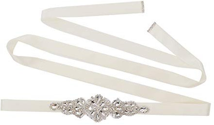 Tendaisy Damen handgemachter Kristall Diamant Gürtel Hochzeit Braut Schärpen für Brautjungfer Kleider - Beige -