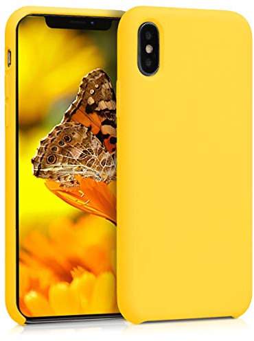 kwmobile Case Compatible with Apple iPhone X Case - TPU Silicone Phone Cover with Soft Finish - Radiant Yellow