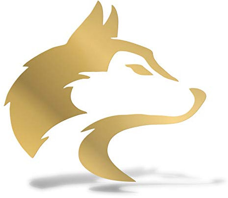 ERREINGE STICKER PRESPAZIATO ORO 12cm - LUPO DX - Adesivo Decal Decalcomania Vinile Murale Laptop Auto Moto Casco Camper