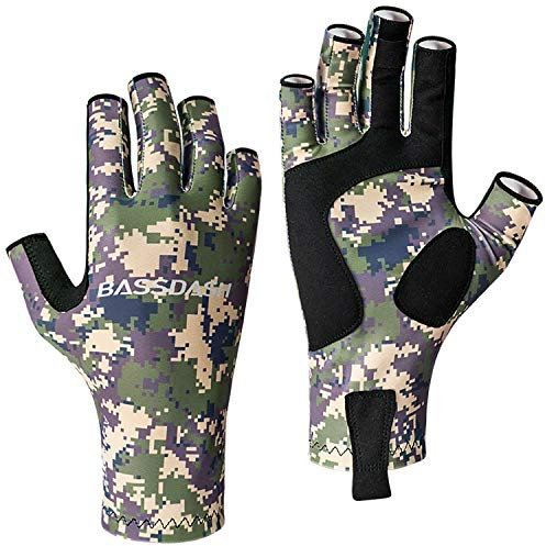Bassdash ALTIMATE Anglerhandschuhe Fahrradhandschuhe Sonnenschutz Fingerlose Winter Handschuhe für Männer und Frauen zum Kajakfahren Paddeln Wandern Radfahren Fahren Schießtraining