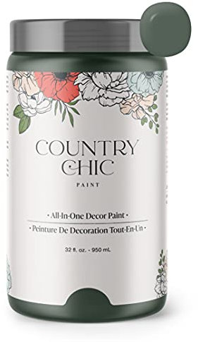 Chalk Style Paint - for Furniture, Home Decor, Crafts - Eco-Friendly - All-in-One - No Wax Needed (Hollow Hill [Dark Green], Quart (32 oz))