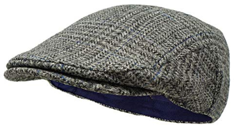 Borges & Scott Die Galway - Irish Tweed Flat Cap - Einfach Grau - Mittel