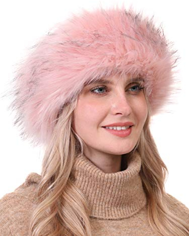 soul young Women's Faux Fur Headband with Stretch Winter Earwarmer Earmuff