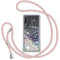 Handyband für Samsung Galaxy A50/A50S/A30S Hülle mit Band, Glitzer Treibsand Handyhülle mit Kordel zum Umhängen Transparent Stoßfest Schutzhülle mit Kette Schnur, Quicksand Necklace Case in Roségold