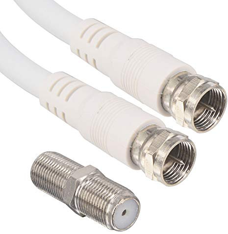 Kaunosta RG6 Extension Cable Satellite WiFi Antenna Coaxial Cable F Male to F Male Low Loss Cable 10m/33FT with Premium Fitted Compression F Connectors for Sky Q HD and Freesat