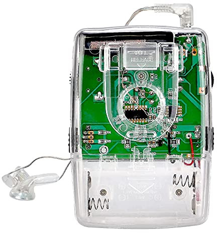 Retekess TR624 Radio Portátil Mini,FM Am Radio Transparente,Radio Analógica de Bolsillo con Auriculares,Pilas AAA,Excelente Recepción