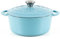Lätt Home Cocotte en Fonte Bleu Ronde 22 cm - 3.35 L, Faitout Induction, Gaz et Four Avec Couvercle, Casserole Emaillee, Marmite en Fonte, Dutch Oven, Saveurs Authentiques, Lavable au Lave-Vaisselle