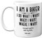 Tazza divertente da uomo con scritta I Am A Biker, regalo per uomo, moto, moto, tazza in ceramica, 325 ml, idea regalo per migliore amico, fidanzato, marito, fidanzato, fidanzato, regalo per lui