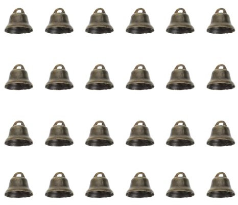 STOBOK Vintage Jingle Bells 100 Stück Weihnachten Metall Schlitten Glocken 12 mm Weihnachten Türglocke Rustikale Handwerk Glocken für Weihnachten Handwerk DIY Windspiele (Bronze)