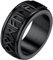 FaithHeart Schwarz Rune Fingerring in 9mm breit Herren Männer Spinnerring drehbarer Mittelring mit Geschenkebox für Vatertag Valentinstag