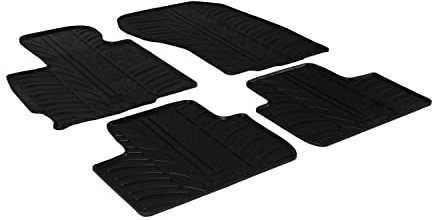 AROBA GL0360M Design Gummi Fußmatten kompatibel mit Mitsubishi ASX ab BJ. 06.2010> erhöhter Rand 4 TLG Farbe Schwarz Gummimatten Automatten passgenau