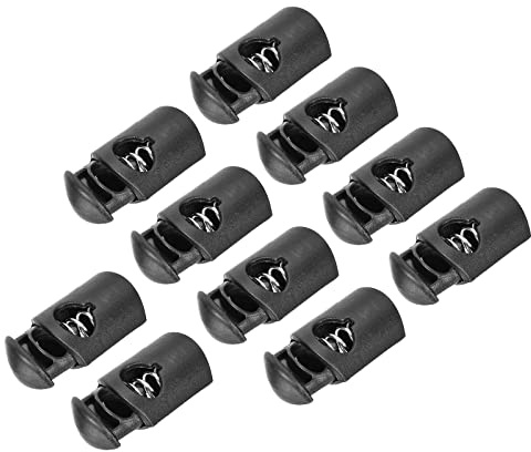 sourcing map 18 Stück Plastik Seilschlösser 8mm Feder Seilende Anschlag Kipphebel schwarz