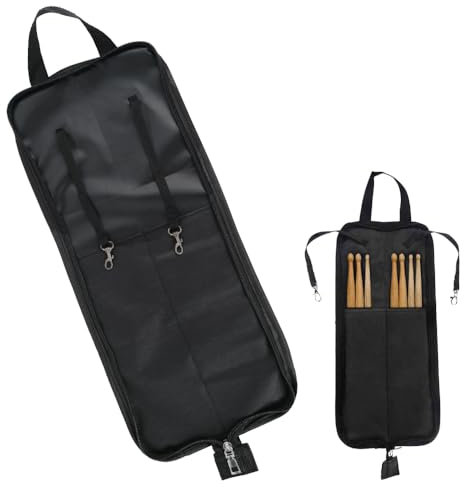 Voarge Tasche für Drumsticks und Trommelhammer, tragbar, mit Griff, Schwarz