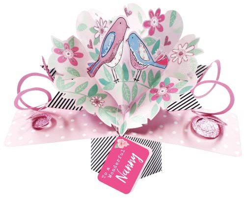 Wonderful Nanny Pretty Birds Pop Up Card Mother's Day, Birthday, Any Occasion POP009M15