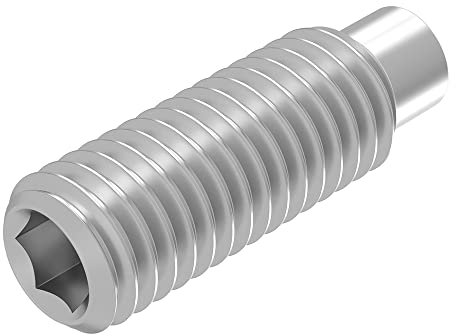 SECCARO Gewindestift mit Innensechskant und Zapfen M4 x 12 mm, Edelstahl V2A VA A2, DIN 915 / ISO 4028, 20 Stück