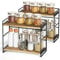 SRIWATANA Kitchen Cupboard Organiser Countertop Storage Shelves 2-set, Spice Rack Kitchen Counter Shelf Desktop Large Wood Shelf