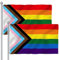 JUNEBRUSHS Pride Flagge, 2 Stück LGBTQ Gay Pride Flagge 5ft x 3ft mit Messingösen Regenbogen Lesben Flaggen Banner für Outdoor, Paraden, Festivals, Märsche, Accessoires, Dekorationen und Feiern
