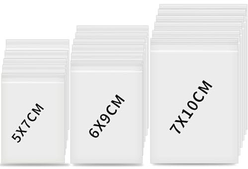 FIHODONE 400 Stück Druckverschlussbeutel Zip Beutel Klein, 3 Größen Wiederverschließbare Beutel Kleine Plastiktüten, Durchsichtige Baggies Kleine Tüten für Süßigkeiten Set