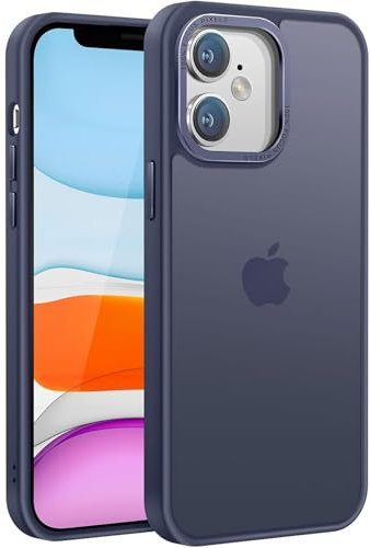 PuyaTeya Upgrade für iPhone 12/12 pro Hülle, [Militärschutz] Stoßfest Schutzhülle Samtige Touch Matt Anti-Kratzen Anti-Glatte Anti Fingerabdruck Handyhülle für iPhone 12/12 pro(Navy Blau)