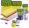 MANN-FILTER Inspektionspaket Filterset 1x Ölfilter, 1x Luftfilter, 1x Innenraumfilter (Aktivkohlefilter), 1x Kraftstofffilter, Kompatibel mit SEAT IBIZA, SKODA FABIA 1, VW POLO (9N_, 9A_)