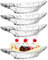 Juego de 4 cuencos divididos de plátano, cuencos de vidrio para helado, platos de postre, platos de frutas, transparentes