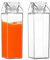 2 Bouteilles d'eau Transparentes Carrées, Bouteilles en Lait Transparent, Bouteille Jus Fruits pour Frigo Camping Pique-Nique Sport Voyage, Tasse À Eau Gourà Eau Portatif, 1000ml