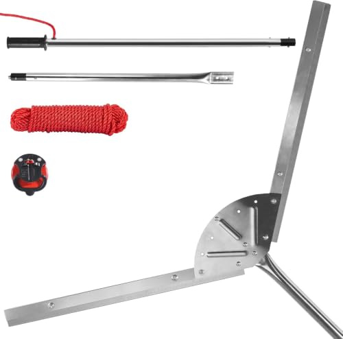 YIVIKPE 37 Heavy Duty Lake Weed Cutter & Pond Rake | 3 Adjustable Cutting Angles | 30ft Reinforced Rope | Sharp Stainless Steel Blades | Aquatic Plant Tool for Cattail, Reed, Algae & Weeds