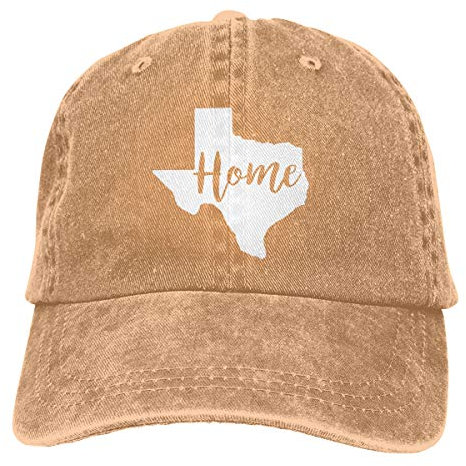 GTDEALS Unisex Erwachsene Herren Baseball Cap Sonnenhut Verstellbare Fischermütze für Herren, Naturl Home Texas State, One size