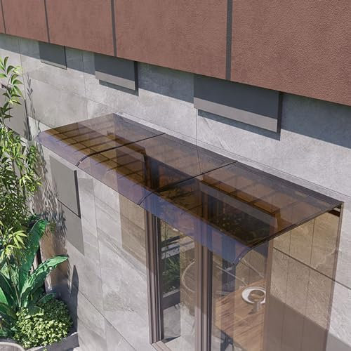Vordach für Haustür aus Polycarbonat Regenschutz Überdachung Pultbogenvordach Sonnenschutz Haustürvordach Winddicht Türüberdachung,für Eingangstür Garage Balkon (40x280cm,B)