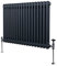 Radiador Tradicional Horizontal de 2 columnas 600mm x 832mm | Gris Antracita Mate | Acero | Montado en pared | Kit de fijación y soportes + Cepillo de limpieza GRATIS | Calefacción estufa calefactor