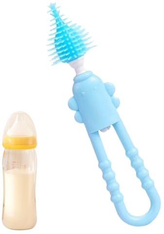 Brosse À Tétine - Goupillon Biberon Silicone - Goupillon Bébé en Silicone - Goupillon Biberon Et Tétine - Brosse Biberon Bébé avec Poils Extra-Souples | pour Toutes Les Tailles De Biberons