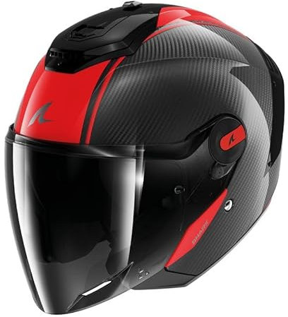 SHARK, Jet-Motorradhelm RS JET CARBON SKIN Red Carbon DRD, L
