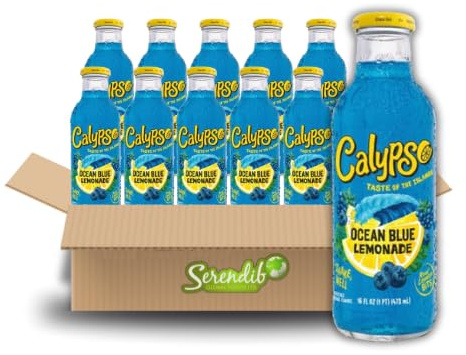 Calypso Lemonade | Island-Inspired Flavors with Real Lemon | (Pack of 12, Ocean Blue Lemonade)