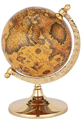 NKlaus Globe terrestre sur pied en laiton, 14 cm, décoration rétro pour les amateurs de nautique 16048