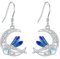 Libelle Ohrringe Sterling Silber Keltischer Mond Libelle Ohrstecker Hänger Libellen Schmuck für Frauen Damen Liebhaber Libellen Geschenke