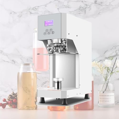 QLXYYFC Can Sealing Machine,Non-Rotary Plastic Cups Beverage Bottle Tin Canning Jar Beer Cans Seamer For Home, Bars, Cafes(White,220V)