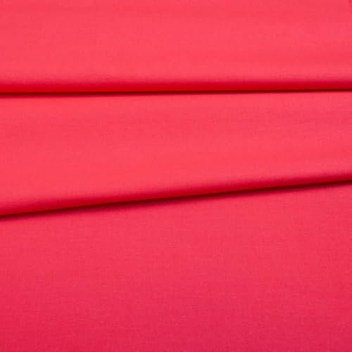 Fabreco - 100% Premium Baumwollstoff Meterware Uni 160 cm | 220 g/lfm – Weich, langlebig & hautfreundlich | Stoffe Zum Nähen & Dekoration | Stoff Meterware - Fabric | rot