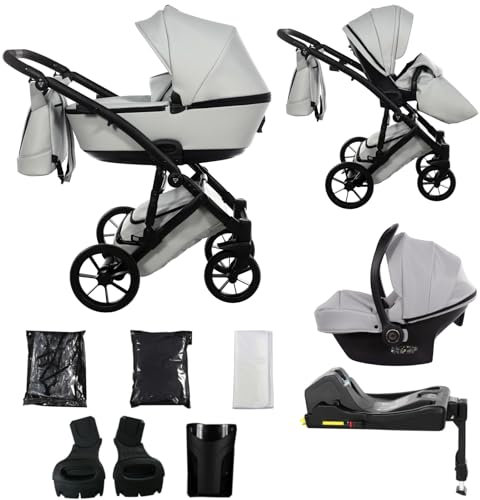 Junama Kinderwagen Space Eco 2in1 3in1 4in1 (01 - Grau, 4in1 mit ISOFIX Basis)