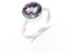 Statement-Ring für Männer und Frauen, massives 925er Sterlingsilber, Mystischer Topas, natürlicher Edelstein, rund, Vintage, handgefertigt, Valentinstags-Versprechensring, SH-SR57-P