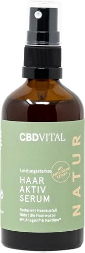 Haar Aktiv Serum mit CBD | Reduziert Haarausfall & stärkt die Haarwurzel | Mit Anti-Grau Effekt | Revive Komplex aus Anagain®, Hairiline®, Arcolys®, Koffein und Rosmarin | Bio Naturkosmetik