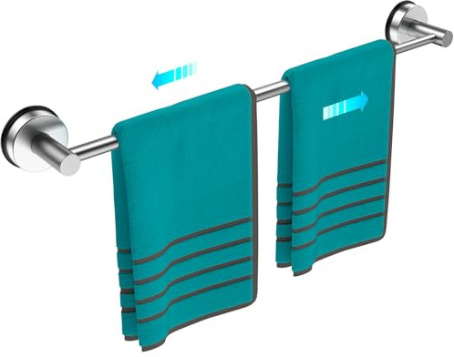 Towel Bar for Bathroom Wall,Adjustable 12~21 Inch Towel Racks for Bathroom Wall Mounted, Towel Holder for Glass Shower Door,Bathroom Accessories,Apparment Essentials,Home Decor-Silver