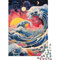 Japanese Style Waves Jigsaw Puzzles Puzzles for Adults Kids. 1000 Piece Whimsical Challenge Toy Educational Games Home Decoration for Educational Games Gifts 1000pcs (75x50cm)