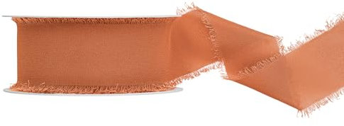 PartyDeco Chiffonband 4cm x 10m - weich & fließend - Stoffband zum Dekorieren Basteln oder Nähen - Dekoband für Hochzeitsdeko Weihnachtsdeko Tischdeko - Schleifenband Geschenkband - Kupfer
