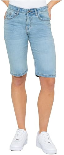 989Zé ENZO Ladies Knee Length Womens Denim Shorts Summer Casual Cotton Regular Fit Stretch Cropped Jean Short Half Pants EZLS659 Shorts Bleach 10